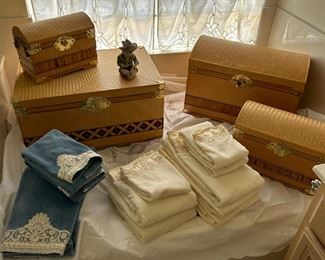 Fun and decorative wicker storage boxes.