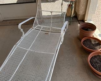 Lounge in style in this handsome metal chaise.  They don't make them like this anymore!