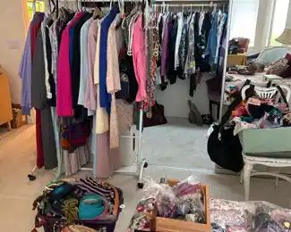 Clothing and Accessories that will blow your socks off!!  Oooh, we have shoes in size 8 but no socks. My bad.