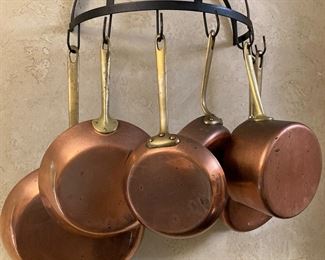 French, antique tin-lined pans