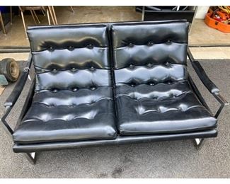 MCM Mid-century leather loveseat