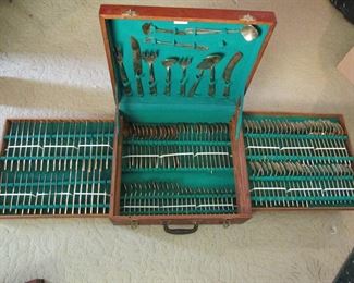 Mid-Century gold tone flatware set for 24