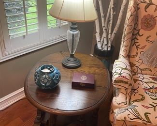 . . . nice end table witch glass lamp