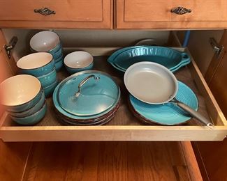 . . . turquoise dish set