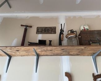 . . . old license plate, butter churn, and more