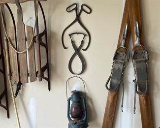 . . . ice tongs, Dietz lantern, sled