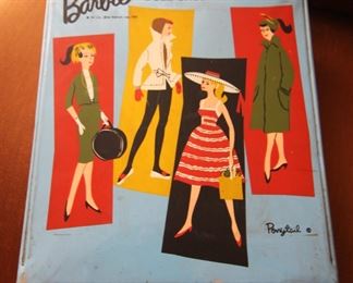 Barbie Doll Case, accessories and Midge doll.
