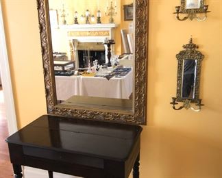 Gold frame mirror, as shown. 36" w x 46" h.