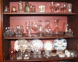 Large selection of glassware and china.