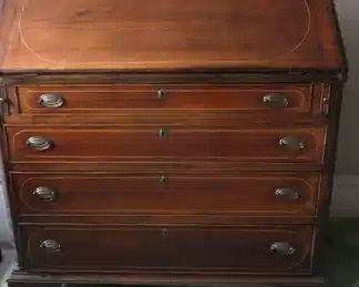 1820's - 1840's drop down secretary/desk.                           39 1/4" W x 20" D x 44" H.
