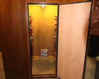 Refrigerated 800 Bottle Wine Cellar Cabinet.                   46" D x 80" W x 80" H.     NOTE: All wine bottles have been removed by client.
