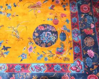 8' x 10' 1920's Art Deco Walter Nichols Chinese Rug. Newly cleaned by Woodard.