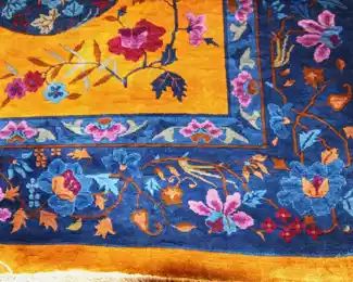 8' x 10' 1920's Art Deco Walter Nichols Chinese Rug. Newly cleaned by Woodard.