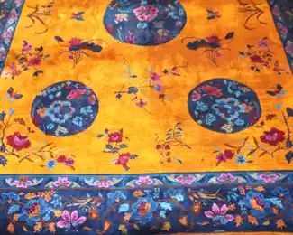 8' x 10' 1920's Art Deco Walter Nichols Chinese Rug. Newly cleaned by Woodard.