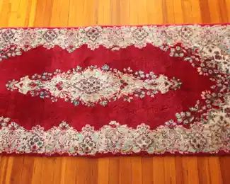 2' 8" x 6' 8" Kirman Runner. Newly cleaned by Woodard.