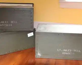 Three, Circa. 1940's WWII foot lockers.