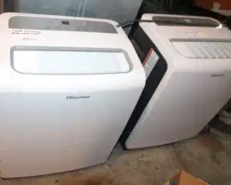 Hisense dehumidifiers. One on left like new, One on right needs new plug on end of cord.