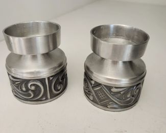 Vintage Norwegian Pewter Candlestick Holders - $30