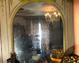 large French style overmantle mirror