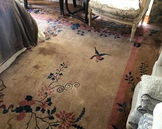 Art Deco Chinese rug and French chair