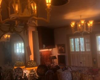 pair of chinoiserie fixtures