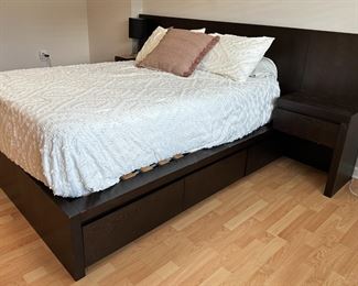 West Elm full size storage bed