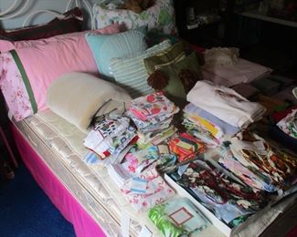 Full size bed and bedding