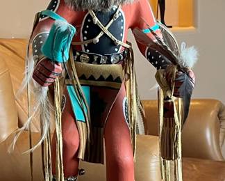 Large Native American Wolf Signed Kachina Doll	28 inches high	
