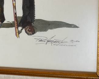 Paul Abram Jr Original Art Watercolor Painting Framed 	Frame: 23.5 x 20.5.in	
