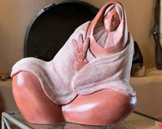 Ron Schroder Sculpture Native American Woman #2 Art	11 inches high	
