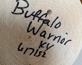 Kachina Doll Buffalo Warrior Signed KY	9.5 inches high.	
