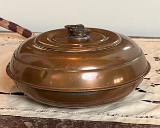 Antique Brass Bed Foot Warmer	3.5 x 8in diameter.	
