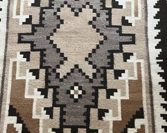 4ft x 3ft Vintage Navajo Two Grey Hills Rug Native American	48.5 x 38.in	
