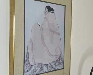 RC Gorman Framed Print Lady in Blanket Native American 	Frame: 24 x 20in	
