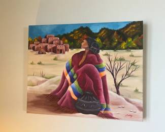 Original Art Taos Woman Acrylic Painting Native American Sally	16 x 20in	
