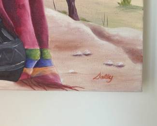 Original Art Taos Woman Acrylic Painting Native American Sally	16 x 20in	
