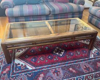 Glass & Wood Coffee Table	15 x 24 x 53.5.in	HxWxD
