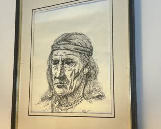 Bob Bolton Original Art Native American Man	Frame: 19 x 15in	
