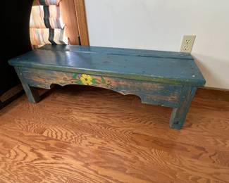 Rustic Hand Painted Bench		
