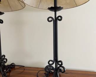 2pc Scroll Iron Lamps PAIR		
