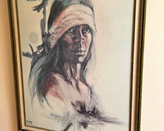 Signed PoPo + Ruby Lee Embellished Print Proud American 		
