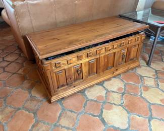 Rustic Solid Wood  Lift Top Coffee Table Cabinet		
