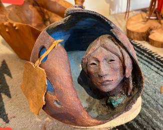 Lenore Beran Original Sculpture Head Vase 		
