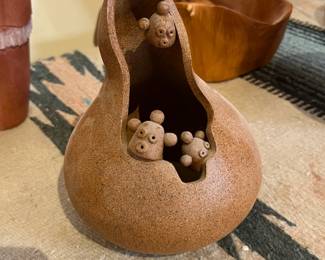 Kim Obrzut Kachina Sculpture Contemporary Native American Ceramic Pottery 		
