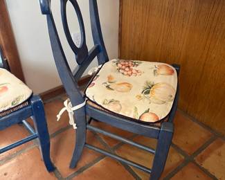 4pc Blue Pottery Barn Napoleon Chairs		

