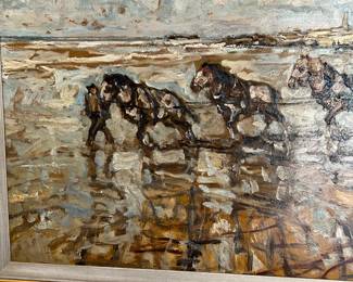 Original Art Julius Seyler Clam Picker Painting 	45x34in	
