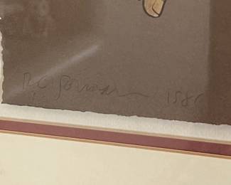 Signed/Numbered  RC Gorman Lila Litho Lithograph Framed Print 1981 Yellow Dress	Frame: 27 x 31.5in	
