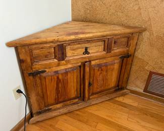 Rustic Mexican Corner Cabinet		

