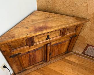 Rustic Mexican Corner Cabinet		
