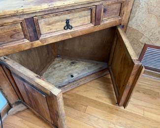 Rustic Mexican Corner Cabinet		
